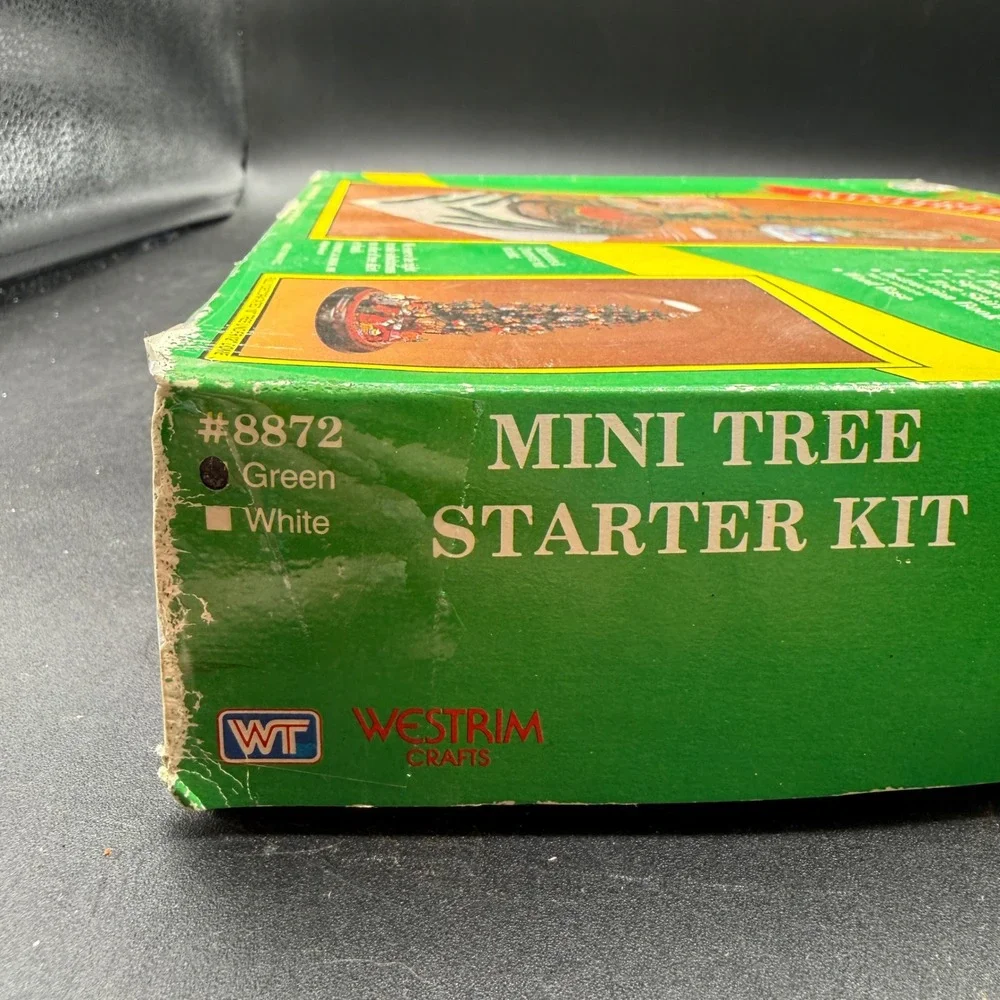 Vintage Westrim Crafts Mini Tree Starter Kit Christmas DIY Green Beaded w/ Stand - Picture 5 of 12
